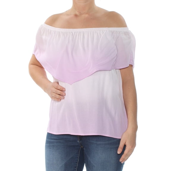 ULTRA FLIRT $34 Womens New 1073 Purple Tie Dye Tunic Top L Juniors B+B