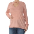 thumbnail image 1 of ULTRA FLIRT Womens Coral Long Sleeve Keyhole Top Juniors L, 1 of 2