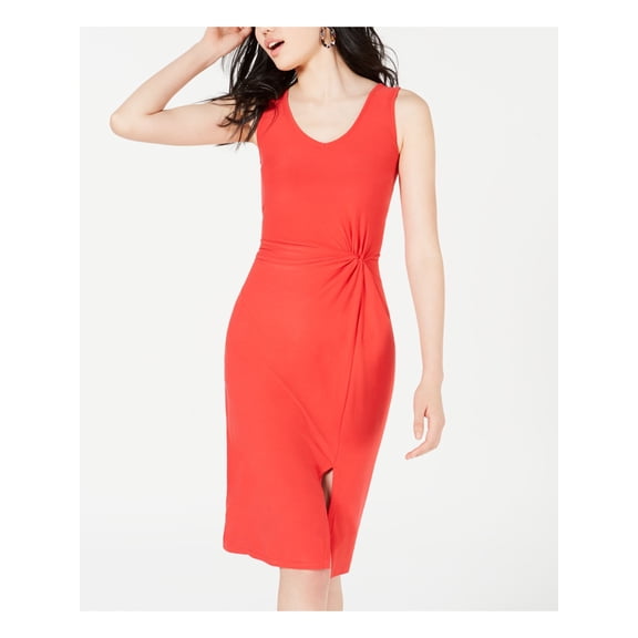 ULTRA FLIRT Womens Red Sleeveless V Neck Knee Length Body Con Dress Juniors XXS