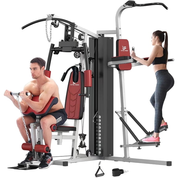 ULTRA FUEGO Multifunctional Home Gym Workout Station, Alloy Steel, with Pulley System, Arm, and Leg Developer for Full Body Training
