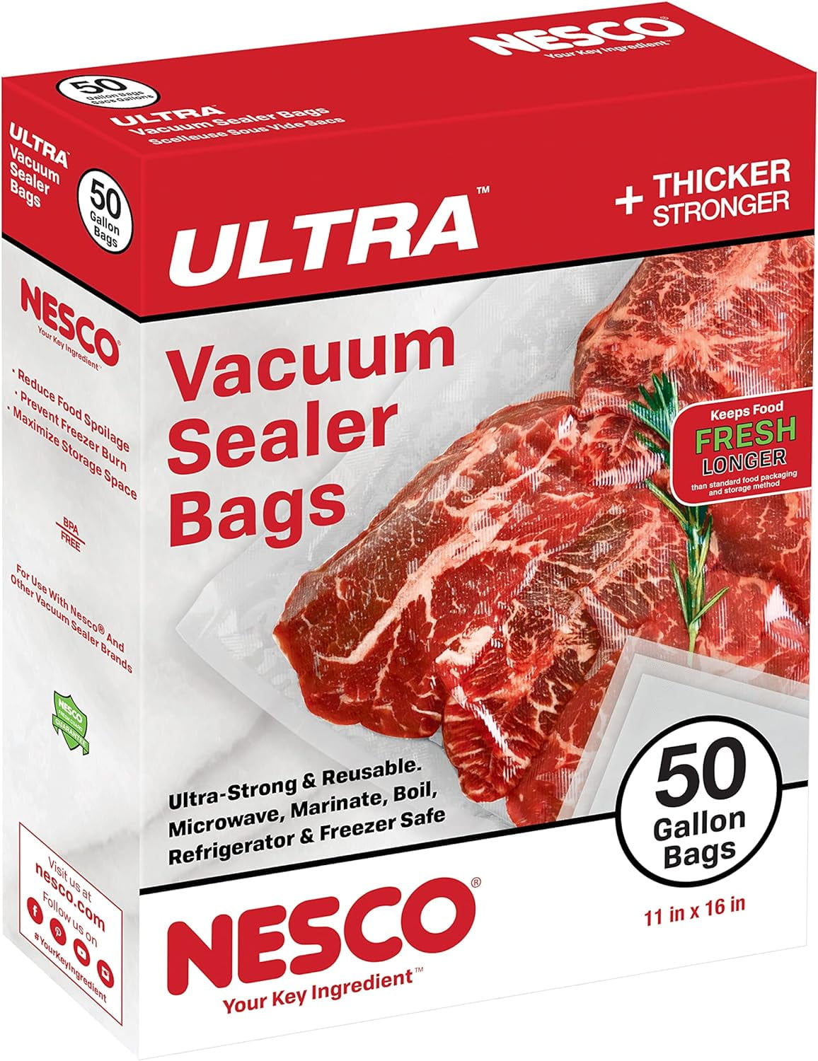 ULTRA Gallon-Sized Vacuum Sealer Bags, 50 ct,