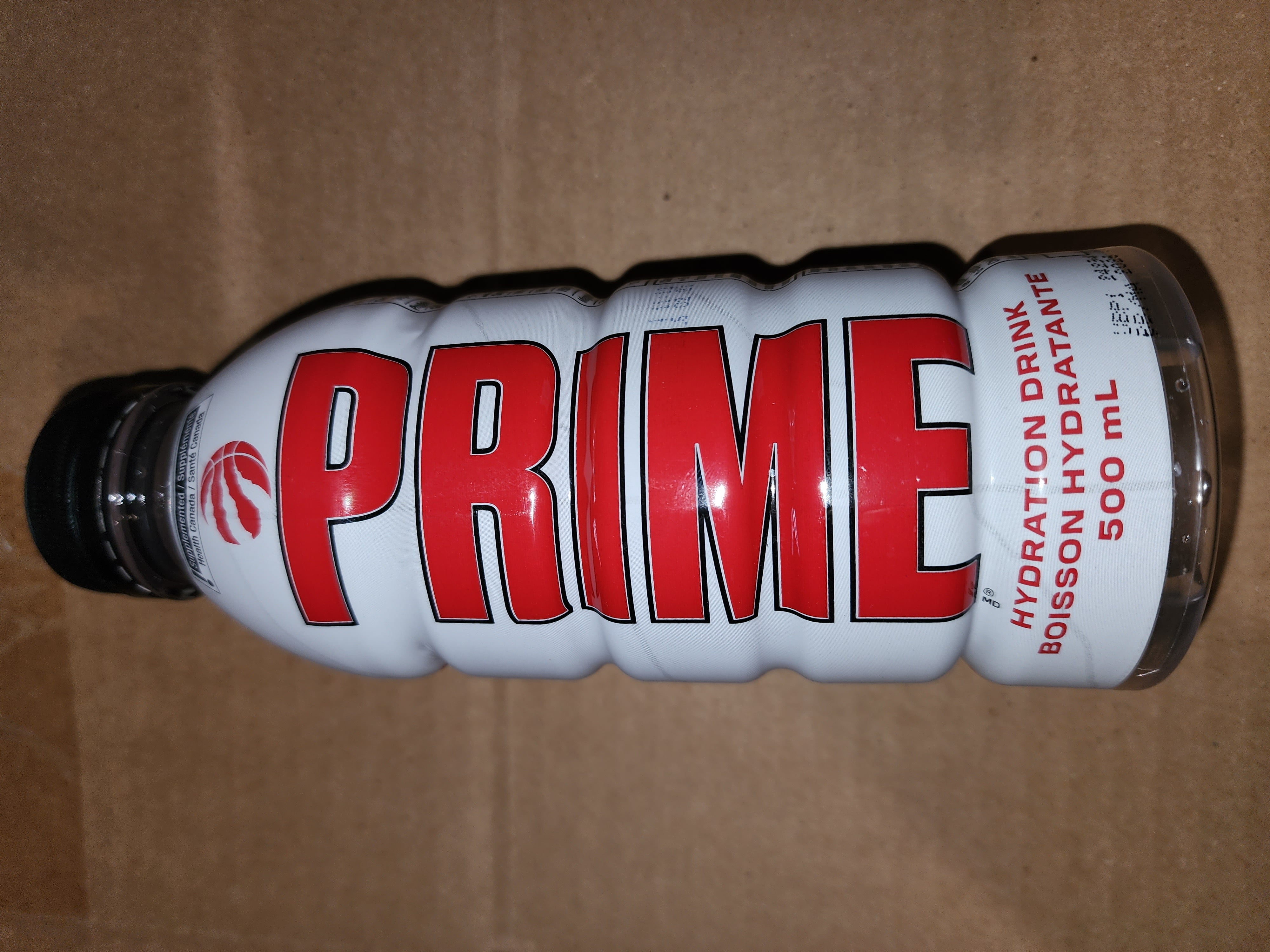 ULTRA RARE Prime Hydration Toronto Raptors White Bottle Flavored 1 Bottle Logan Paul ksi