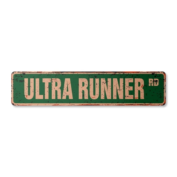 ULTRA RUNNER Vintage Plastic Street Sign jog jogger sprint race distance | Indoor/Outdoor | 18" Wide