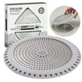 thumbnail image 1 of Ultra Hair Catcher Strainer Drain Protector Drain Catches, Ultra ShowerRing 5" Drain Cover | Stainless Steel Hair Trap with Silicone Rim | High-Flow Strainer Prevents Clogs - Gray, 1 of 11