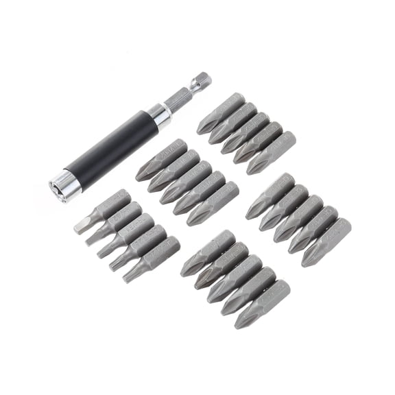 ULTRA STEEL 26-Piece Magnetic Driver Bits Set, CR-V Steel, Manual Power Source, Includes Bit Guide, PH2 X 20, SQUARE S1X1, S2X1, S3X1 STAR T20X2