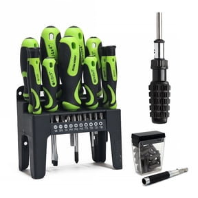 ULTRA STEEL 81PC Screwdriver Ratchet Driver Set with Bits, Guide, Socket Set, Wall Rack