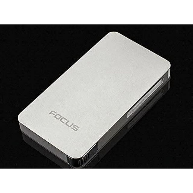 ULTRA THIN FOCUS 6 pack Automatic Loading Cigarette Case Dispenser With Built in Torch Lighter (SILVER COLOR)