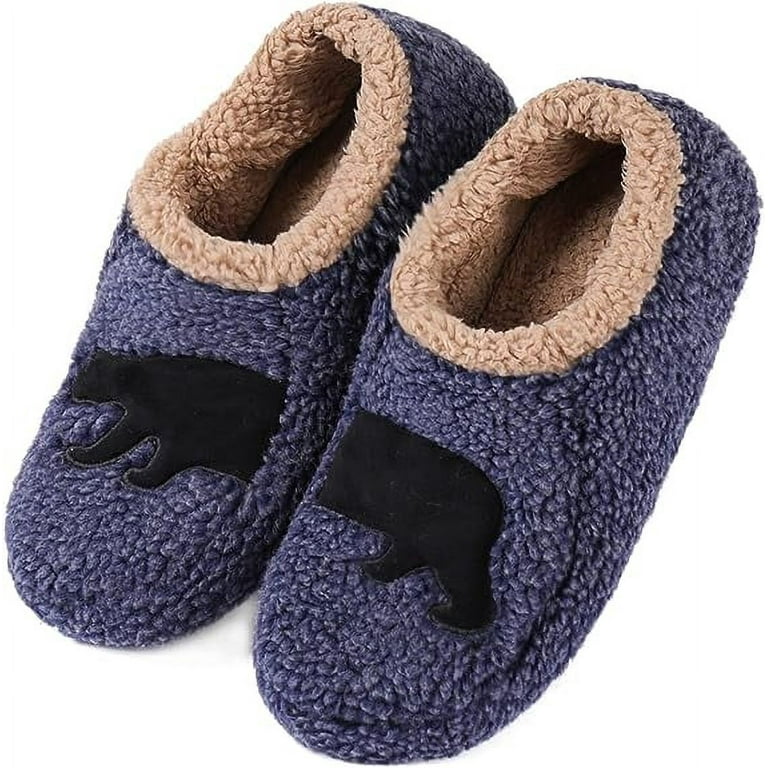 ULTRAIDEAS Fuzzy Slippers Socks for Men, Soft Sole Sherpa Fleece