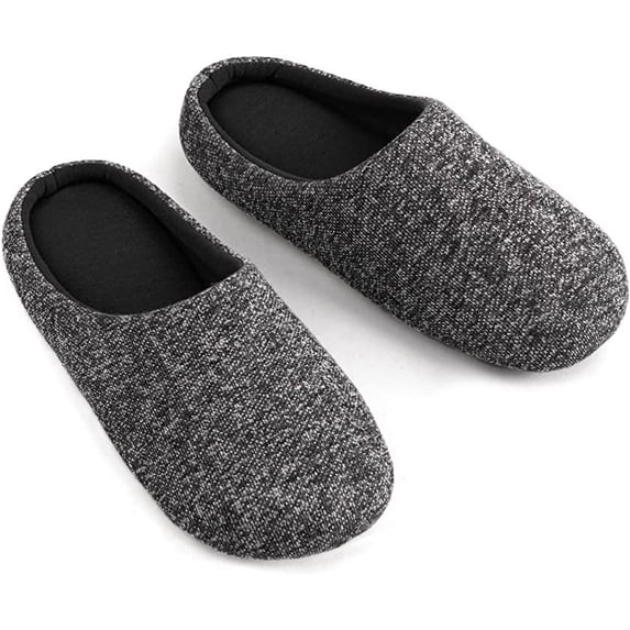 ULTRAIDEAS Men's Lightweight Cotton Slippers with Memory Foam and Soft Sole