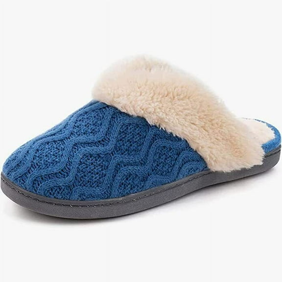 ULTRAIDEAS Women's Chunky Sweater Knit Slipper with Memory Foam