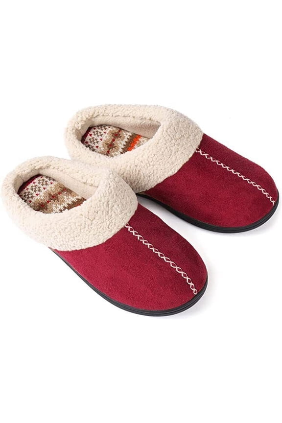 Women's Comfy Fuzzy House Slippers with Memory Foam