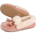 thumbnail image 1 of ULTRAIDEAS Women's Fuzzy Moccasin Slippers Micro Suede House Shoes, 1 of 5