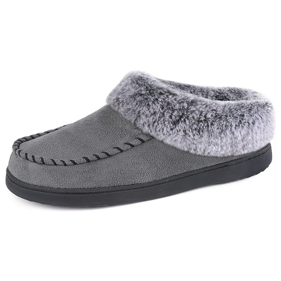 ULTRAIDEAS Women's Micro Suede Slippers with Memory Foam and Faux Fur Lining