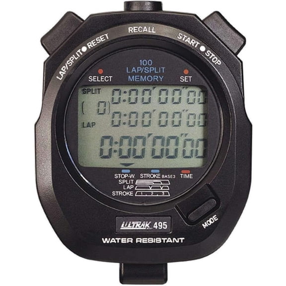 ULTRAK 495 100 Lap Memory Black Professional Stopwatches Continuous Display of Event Time