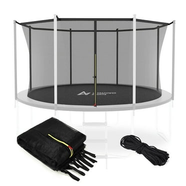 Trampoline Net Replacement 12 FT Trampoline Safety Net for Round Frame 12FT Trampoline Enclosure Net for 6 Straight Poles Trampoline Weather Resistant UV Resistant (Net Only Poles Not Included)