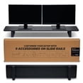thumbnail image 1 of ULTRARM Moodular Wooden Monitor Stand 45.6” (116cm) Large Desk Organizer with Metal Slide Rails for Drawer, Tray, Laptop, Tablet, Phone & Headphones Customizable Riser for Organized Workspace Black, 1 of 10