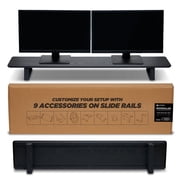 ULTRARM Moodular Wooden Monitor Stand 45.6” (116cm) Large Desk Organizer with Metal Slide Rails for Drawer, Tray, Laptop, Tablet, Phone & Headphones Customizabl