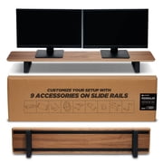 ULTRARM Moodular Wooden Monitor Stand 45.6” (116cm) Large Desk Organizer with Metal Slide Rails for Drawer, Tray, Laptop, Tablet, Phone & Headphones Customizabl