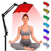 ULTREMA 7 Color LED Light Device for Face and Body, Rechargeable Curved Panel with Adjustable Floor Stand, Portable Home Skin Care Lamp
