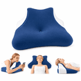 thumbnail image 1 of ULTREMA Ergonomic Cervical Memory Foam Pillow for Neck and Shoulder Pain Relief, Contour Orthopedic Sleeping Pillow for Back, Side, and Stomach Sleepers, Blue, 1 of 8