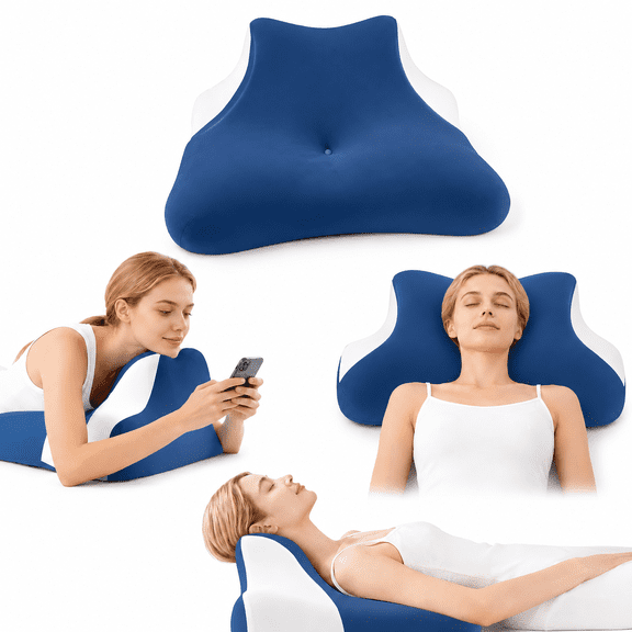 ULTREMA Ergonomic Cervical Memory Foam Pillow for Neck and Shoulder Pain Relief, Contour Orthopedic Sleeping Pillow for Back, Side, and Stomach Sleepers, Blue