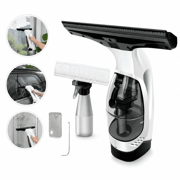 ULTREMA Cordless Electric Window Cleaner, Rechargeable Glass Cleaning Squeegee with Spray Bottle & Microfiber Cloth
