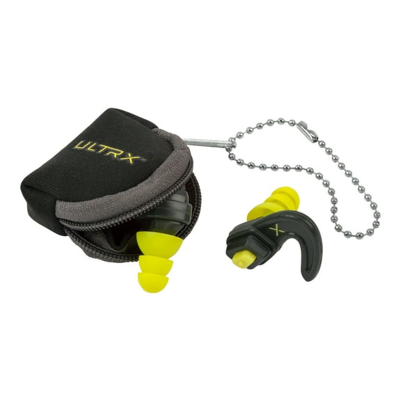ULTRX Shift Adjustable Protection Ear Plugs, Gray, Yellow Silicone, Unisex, Model 4103