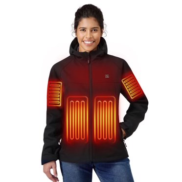 18400mAh Battery Jacket Women's Heated Jacket With Battery Pack Windproof Parka 584632