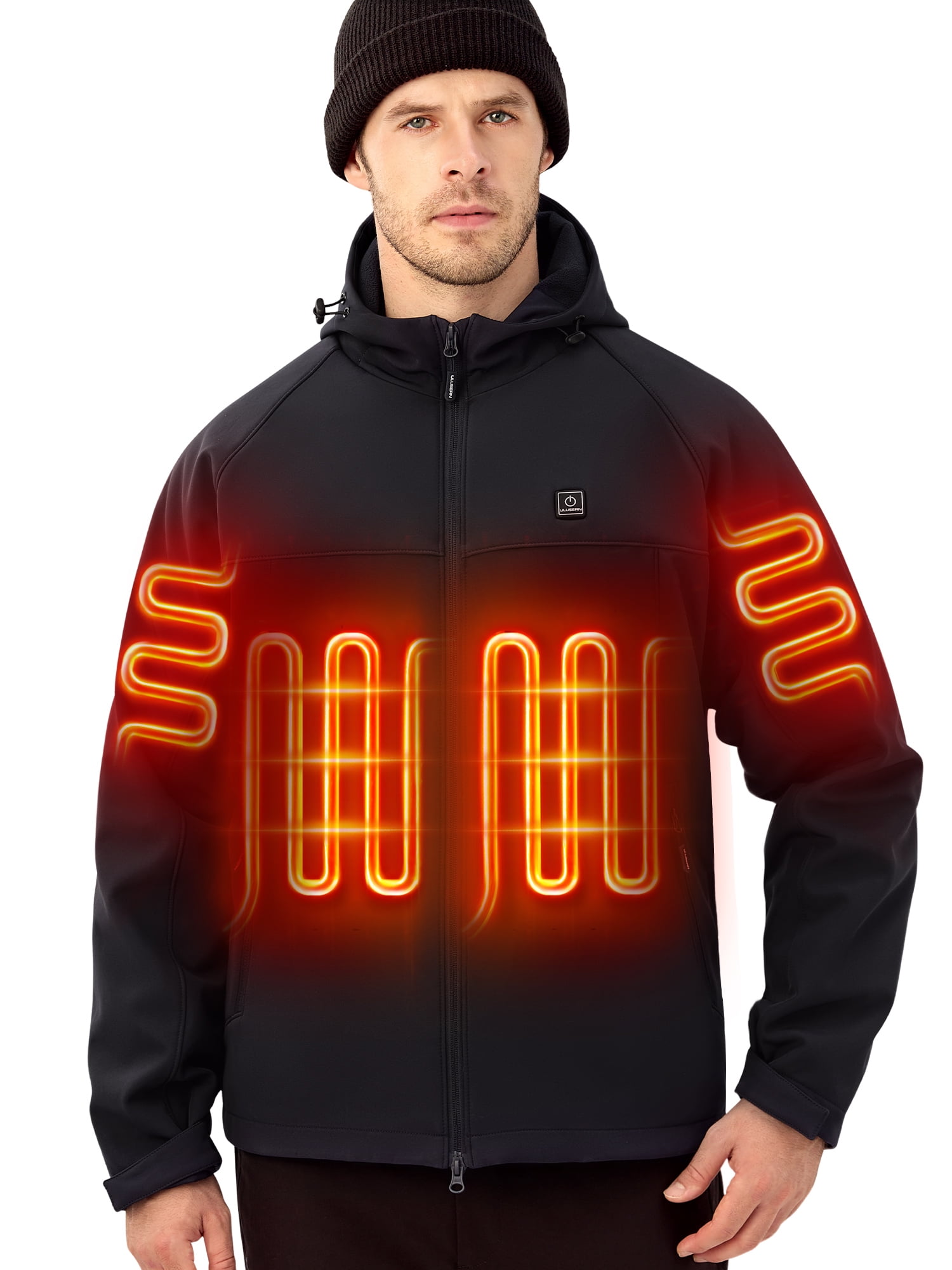 ULUSERN Heated Jacket for men with 12V Battery Pack Included,Soft Shell