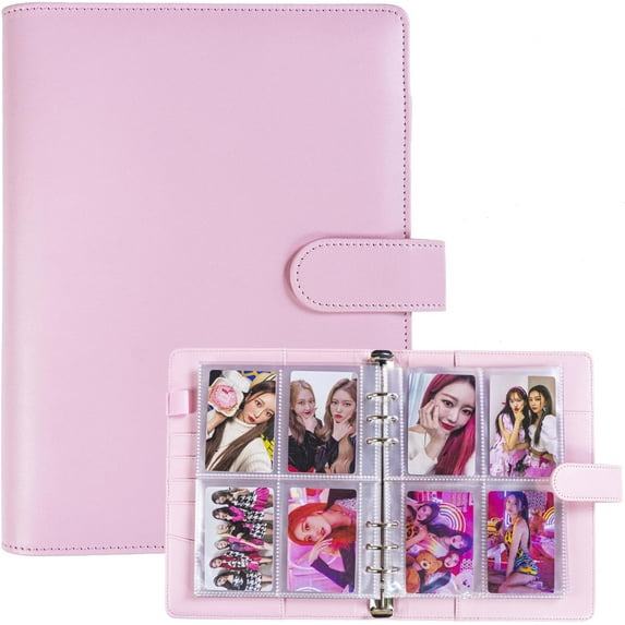 UM A5 Kpop Photocard Binder with 30 Pack 4-Pocket Card Pages,6 Ring A5 Binder Card Collector Album with 240 Card Slots,PU Leather Binder Cover with Magnetic Buckle Closure for Organizing Trading Card