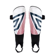 Umbro Americana Medium Stirrup Soccer Shin Guards for Kids - Red, White & Blue