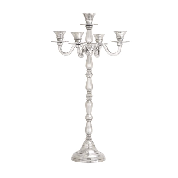 UMA Attractive Shiny Textured Aluminum Candelabra