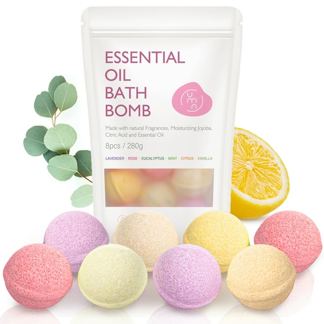 UMA Essential Oil Bath Bombs, Soothing Relaxation, 8 Pack