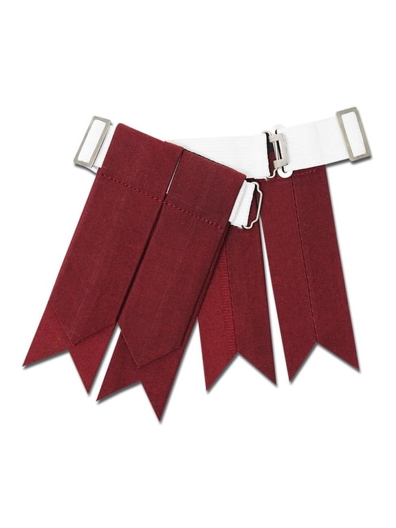 Kilt Flashes for Men with Heavy Buckle Adjusters,Plain Kilt Hose Tartan Kilt Sock Flashes(Maroon)