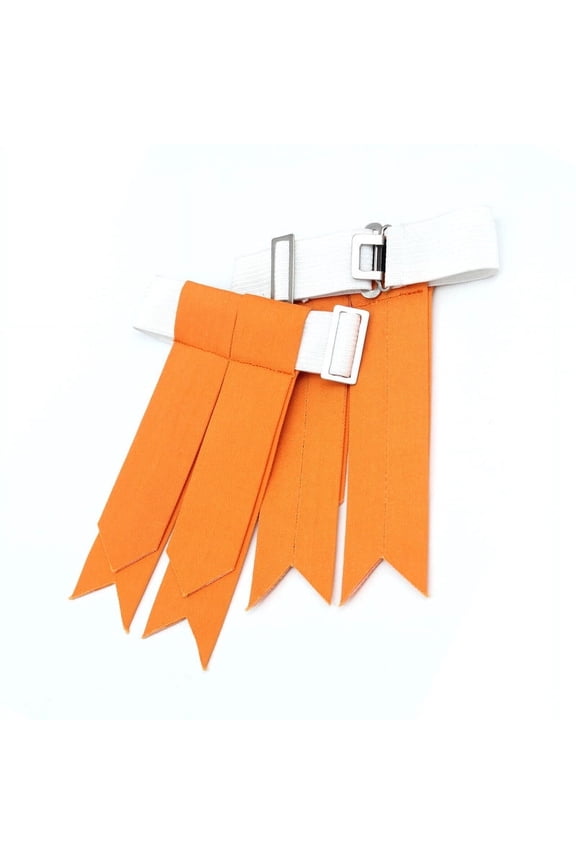 Kilt Flashes for Men with Heavy Buckle Adjusters,Plain Kilt Hose Tartan Kilt Sock Flashes(Orange)