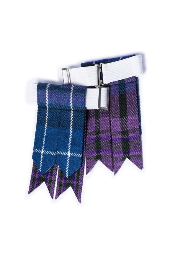 Kilt Flashes for Men with Heavy Buckle Adjusters, Plain Kilt Hose Tartan Kilt Sock Flashes (Pride of Scotland)