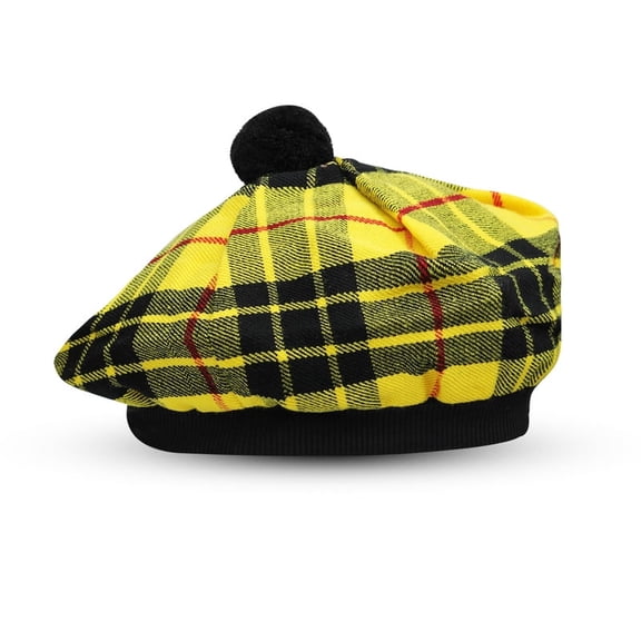 UMAM Scottish Traditional Tam o' Shatner Acrylic Wool Tammy Hat Flat Bonnet Kilt Many Tartans (Macleod of Lewis 006tcp)