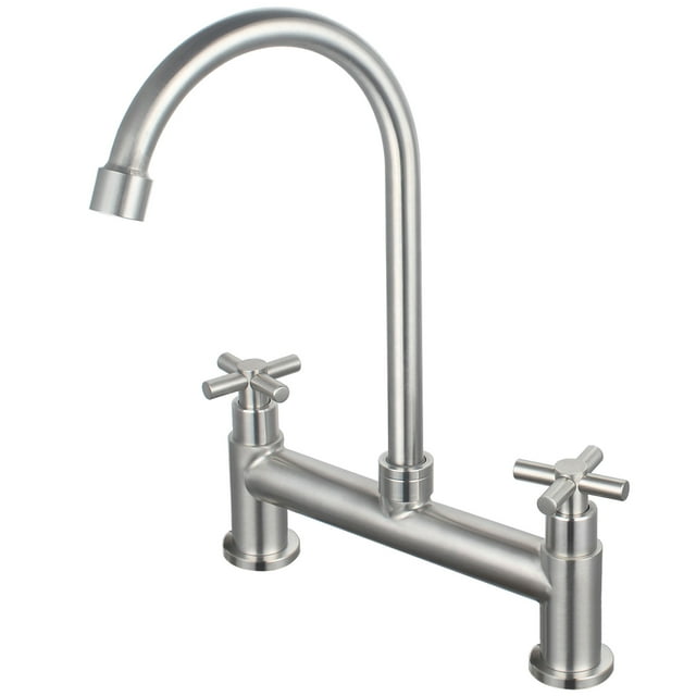 UMANYI Kitchen Faucet Deck Mount 8" Spread 2 Hole Double Handle Utility Sink Faucet Commercial