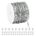 thumbnail image 1 of UMAOKANG 16.4 Feet Paper Clip Cable Chain Bulk Silver Stainless Steel Jewelry Making Chains Women Necklace Bracelet DIY Craft Chain for Jewelry Making, 1 of 7