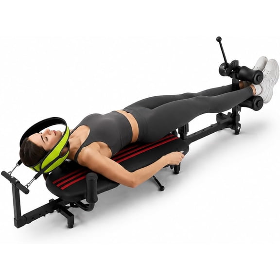 UMAY Multi-Angle Full Body Stretching Machine, Heavy-Duty Adjustable Lumbar Stretch Chair with Cushioned Seat, 330lb Weight Capacity for Back Pain Relief & Flexibility, Home Gym Equipment