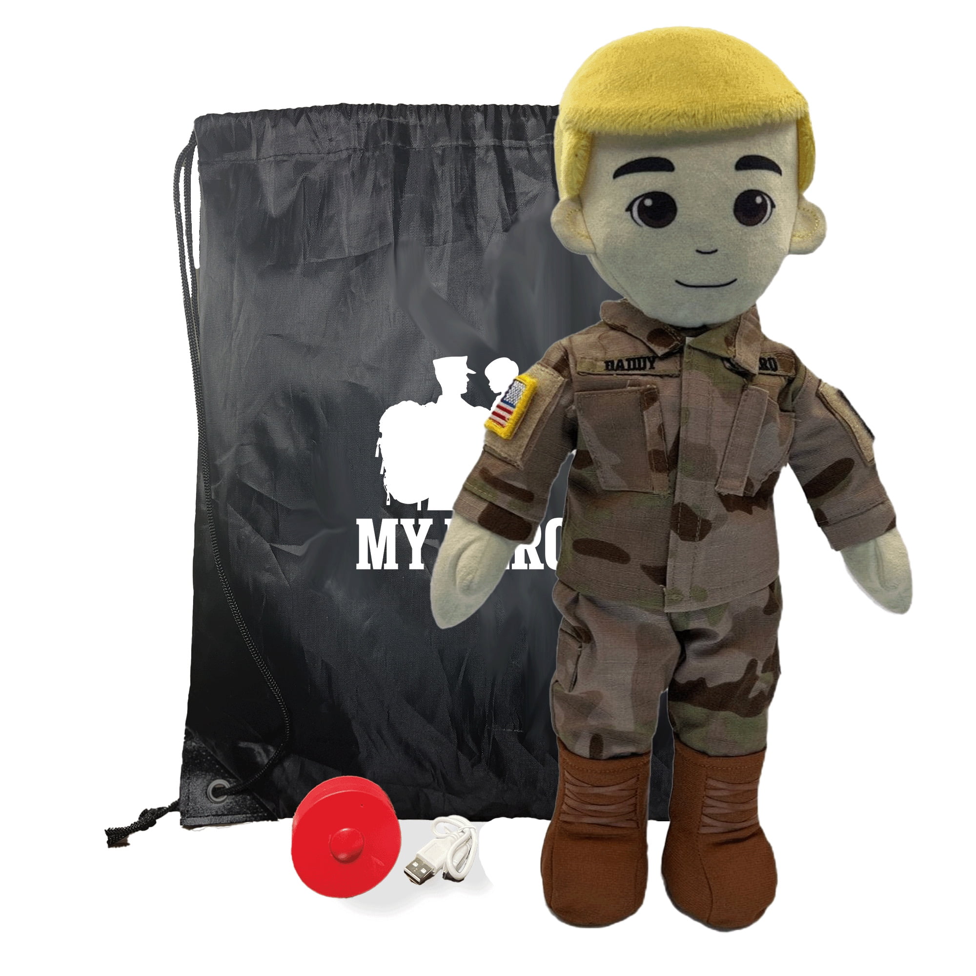 Customizable  Recordable My Hero Soldier: Plush Army Daddy Doll