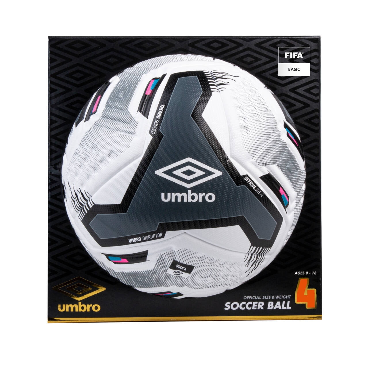 Umbro Disruptor Size 4 Soccer Ball for Ages 8-12 Years Old, FIFA