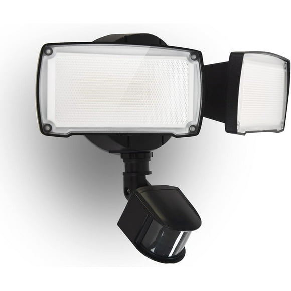 UME 19W LED Flood Light Motion Sensor Outdoor, 2 Adjustable Head, 2000LM, 5000K, IP65 Waterproof, Dusk to Dawn Security Light with Photocell for Exterior,Outside,Garage,House(Black)