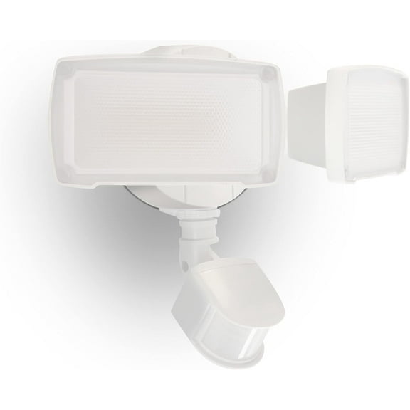 UME 19W LED Security Lights Motion Sensor Light Outdoor, 2000LM Motion Flood Light, 5000K, IP65 Waterproof, 2 Adjustable Head Motion Detector Security Light for Exterior,Outside,Garage,Yard(White)