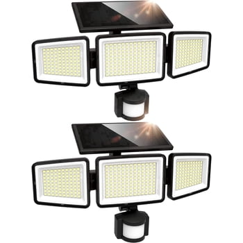 UME 2 Pack Solar Flood Light, 302 LED 3000LM Motion Detectors Light, 3 Modes for Patio Garage Yard, IP65 Waterproof