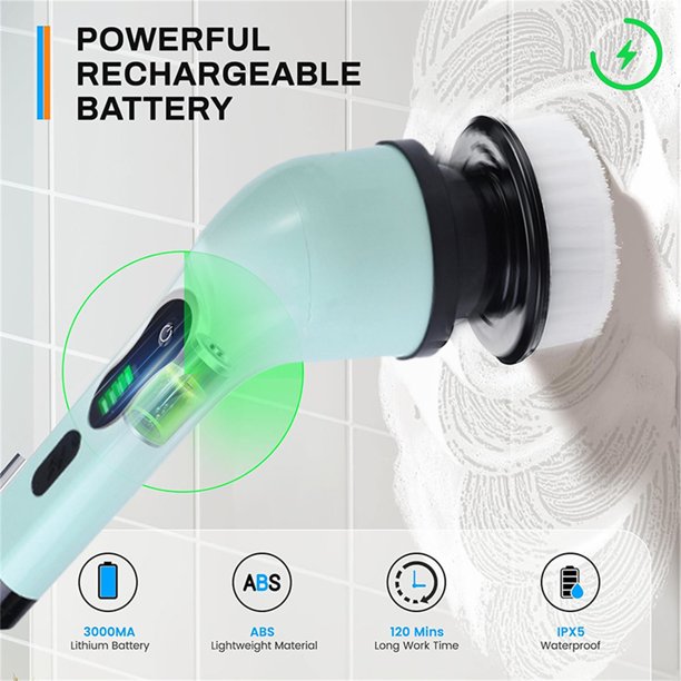 UMEXUS Electric Spin Scrubber, Cordless Bath Tub Scrubber with Long