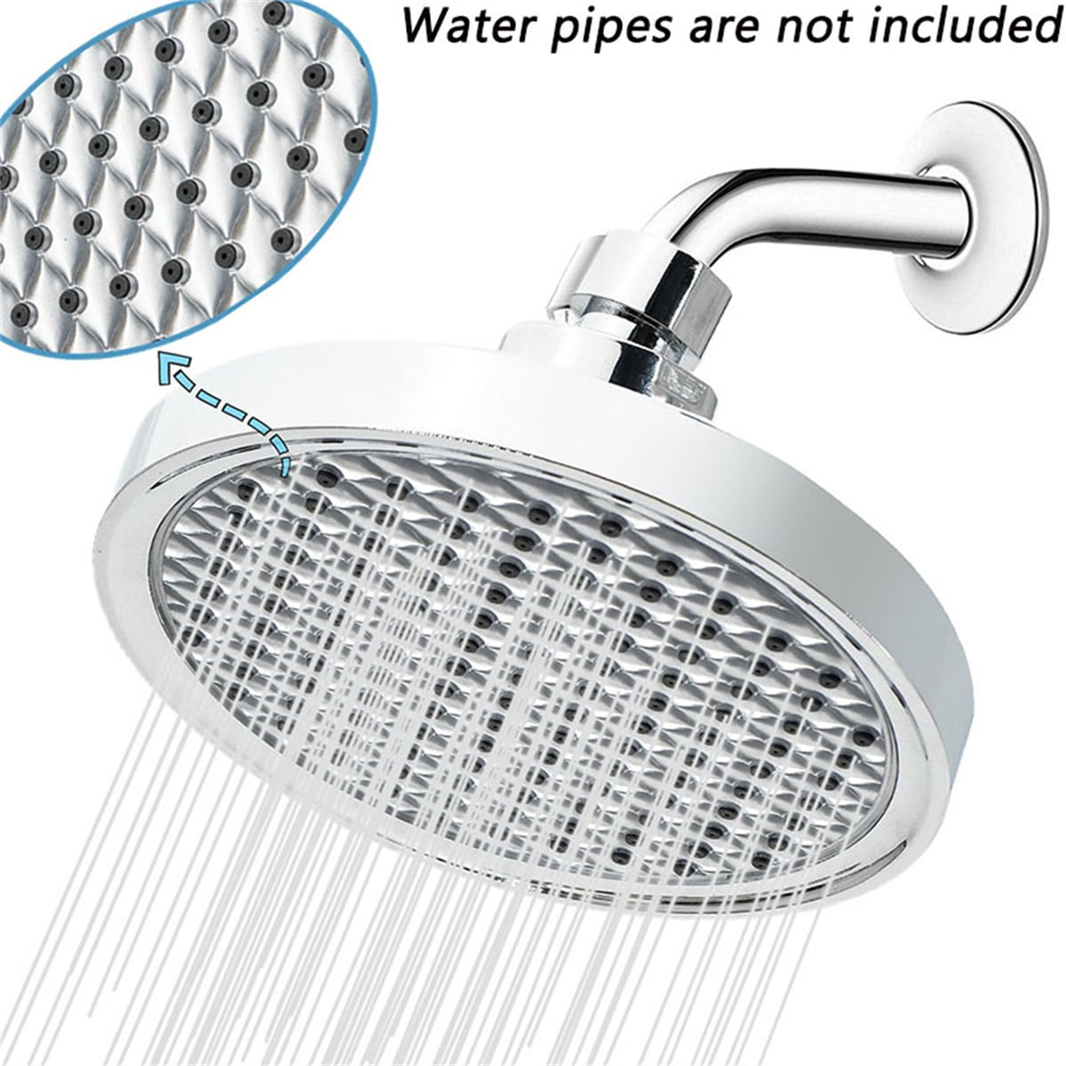 UMEXUS Shower Head, 6" High Pressure Shower Head, Luxury Modern Chrome