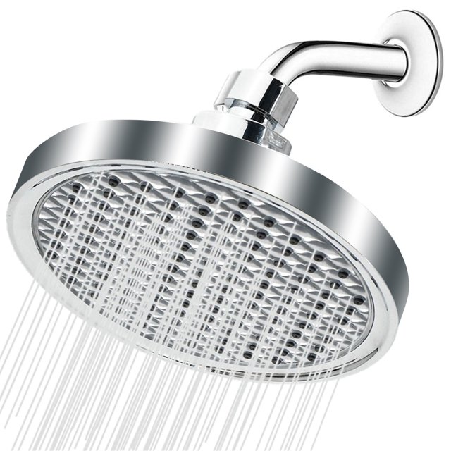 UMEXUS Shower Head, 6" High Pressure Shower Head, Luxury Modern Chrome