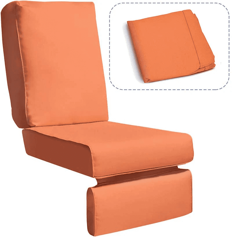 UMI Patio Recliner Cushion Cover, Orange – Outdoor Replacement Seat & Back Cover for Wicker Chair, Waterproof & Removable, 27.6" x 23" x 26.7"