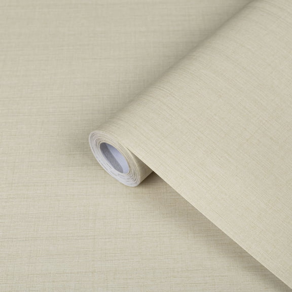 UMIGGEE 15.7-in x 236-in Beige/Cream Texture Wallpaper Faux Grasscloth Imitation Cloth Peel and Stick Vinyl Wallpaper Self-Adhesive Removable Contact Paper for Home Decoration